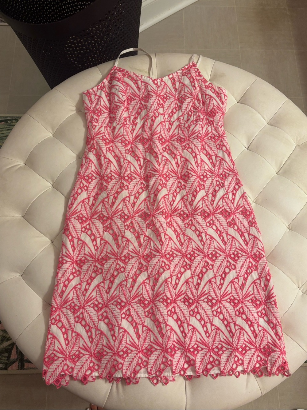 crown & ivy Light Pink Sundress with Neon Pink Trim